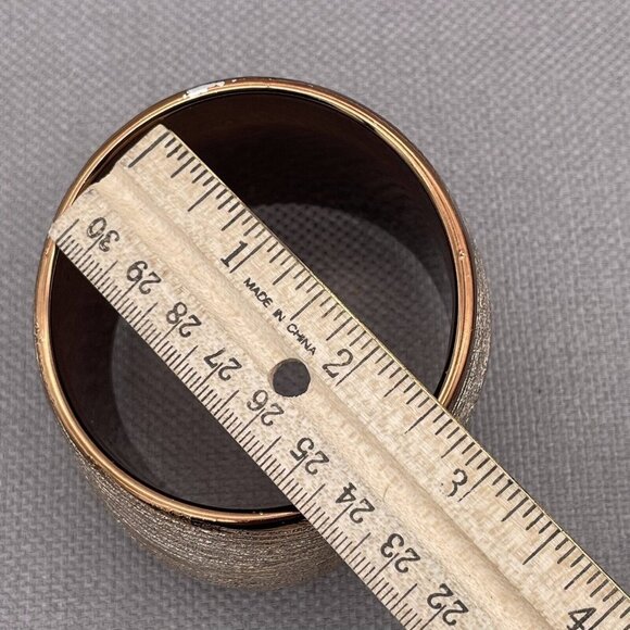 Wide Engraved Bangle Bracelet Gold Tone - Picture 5 of 5